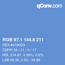 Color code: RGB 97.1 144.8 211 | qconv.com
