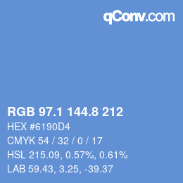 Color code: RGB 97.1 144.8 212 | qconv.com