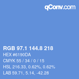 Color code: RGB 97.1 144.8 218 | qconv.com