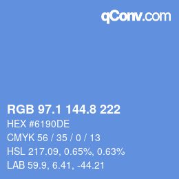Color code: RGB 97.1 144.8 222 | qconv.com
