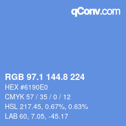 カラーコード: RGB 97.1 144.8 224 | qconv.com