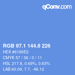 Color code: RGB 97.1 144.8 226 | qconv.com