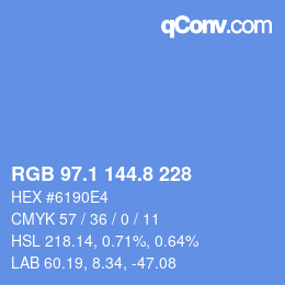 カラーコード: RGB 97.1 144.8 228 | qconv.com