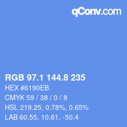 Color code: RGB 97.1 144.8 235 | qconv.com