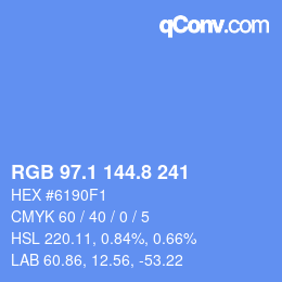 カラーコード: RGB 97.1 144.8 241 | qconv.com