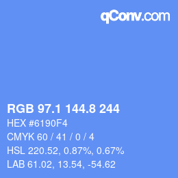 カラーコード: RGB 97.1 144.8 244 | qconv.com