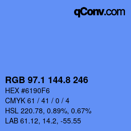 Color code: RGB 97.1 144.8 246 | qconv.com
