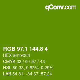 カラーコード: RGB 97.1 144.8 4 | qconv.com