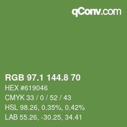 カラーコード: RGB 97.1 144.8 70 | qconv.com