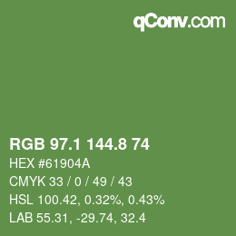 カラーコード: RGB 97.1 144.8 74 | qconv.com