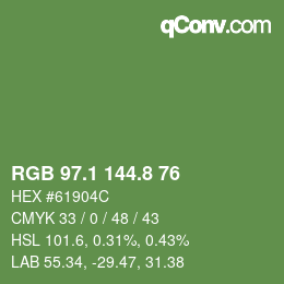 カラーコード: RGB 97.1 144.8 76 | qconv.com