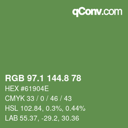 カラーコード: RGB 97.1 144.8 78 | qconv.com