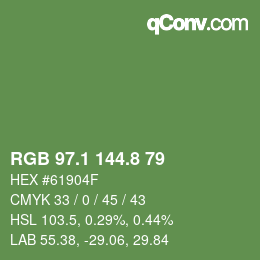 カラーコード: RGB 97.1 144.8 79 | qconv.com