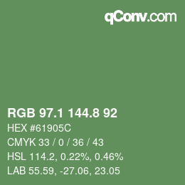カラーコード: RGB 97.1 144.8 92 | qconv.com