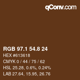 Farbcode: RGB 97.1 54.8 24 | qconv.com