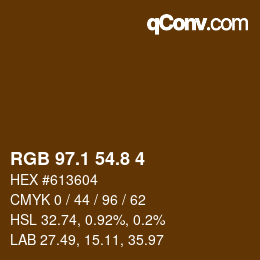 Código de color: RGB 97.1 54.8 4 | qconv.com