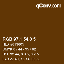 Color code: RGB 97.1 54.8 5 | qconv.com
