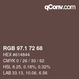 Color code: RGB 97.1 72 68 | qconv.com