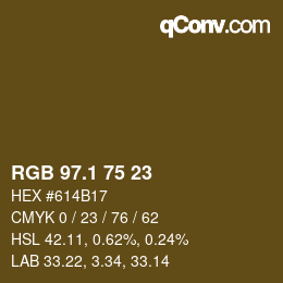 カラーコード: RGB 97.1 75 23 | qconv.com