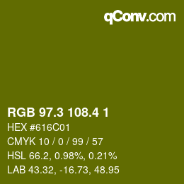 カラーコード: RGB 97.3 108.4 1 | qconv.com