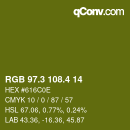 カラーコード: RGB 97.3 108.4 14 | qconv.com