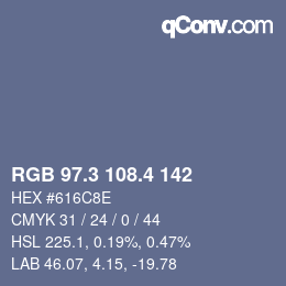 カラーコード: RGB 97.3 108.4 142 | qconv.com
