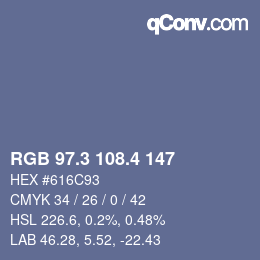 カラーコード: RGB 97.3 108.4 147 | qconv.com