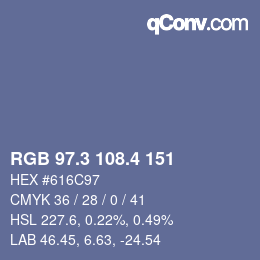 カラーコード: RGB 97.3 108.4 151 | qconv.com