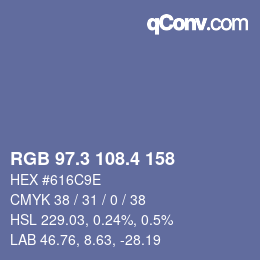 カラーコード: RGB 97.3 108.4 158 | qconv.com