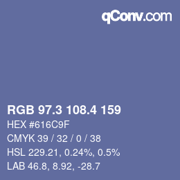 カラーコード: RGB 97.3 108.4 159 | qconv.com