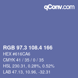カラーコード: RGB 97.3 108.4 166 | qconv.com