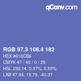 カラーコード: RGB 97.3 108.4 182 | qconv.com