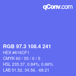 カラーコード: RGB 97.3 108.4 241 | qconv.com