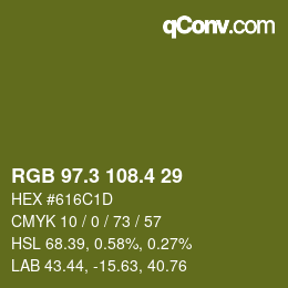 カラーコード: RGB 97.3 108.4 29 | qconv.com