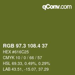 カラーコード: RGB 97.3 108.4 37 | qconv.com