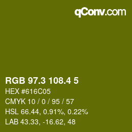 カラーコード: RGB 97.3 108.4 5 | qconv.com