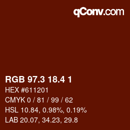 カラーコード: RGB 97.3 18.4 1 | qconv.com