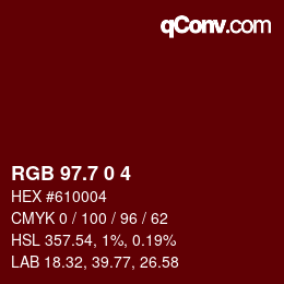カラーコード: RGB 97.7 0 4 | qconv.com