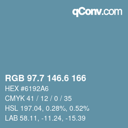 カラーコード: RGB 97.7 146.6 166 | qconv.com
