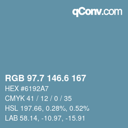 カラーコード: RGB 97.7 146.6 167 | qconv.com