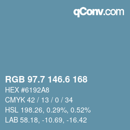 カラーコード: RGB 97.7 146.6 168 | qconv.com