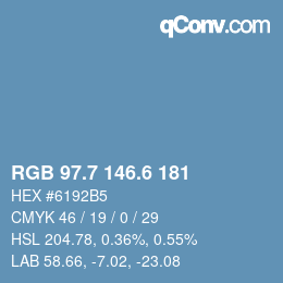カラーコード: RGB 97.7 146.6 181 | qconv.com