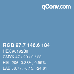 カラーコード: RGB 97.7 146.6 184 | qconv.com