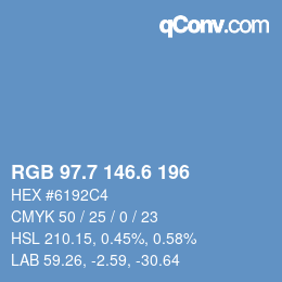 カラーコード: RGB 97.7 146.6 196 | qconv.com
