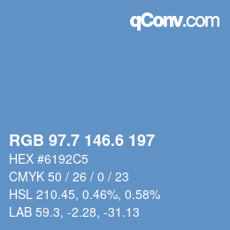 カラーコード: RGB 97.7 146.6 197 | qconv.com
