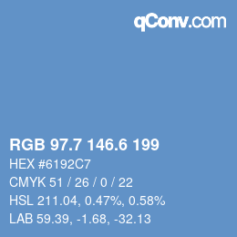 カラーコード: RGB 97.7 146.6 199 | qconv.com