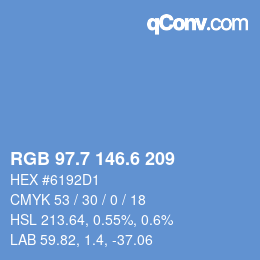 カラーコード: RGB 97.7 146.6 209 | qconv.com