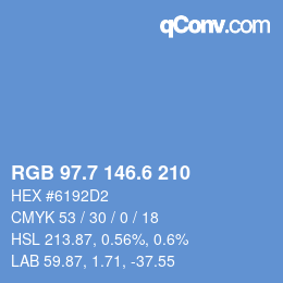 カラーコード: RGB 97.7 146.6 210 | qconv.com