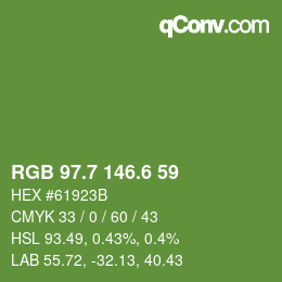 カラーコード: RGB 97.7 146.6 59 | qconv.com