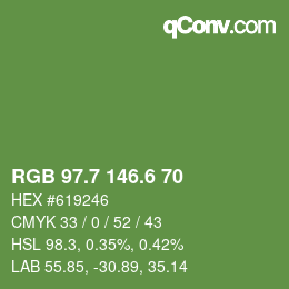 カラーコード: RGB 97.7 146.6 70 | qconv.com